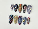 Galactic 3D Press On Nails | Handcrafted Press On Nails with Cosmic and Star Designs | Perfect for a Bold Look | 3D Gel x Nails | J331SC
