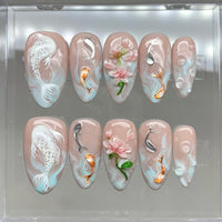 Koi Pond Press On Nails | ZN64
