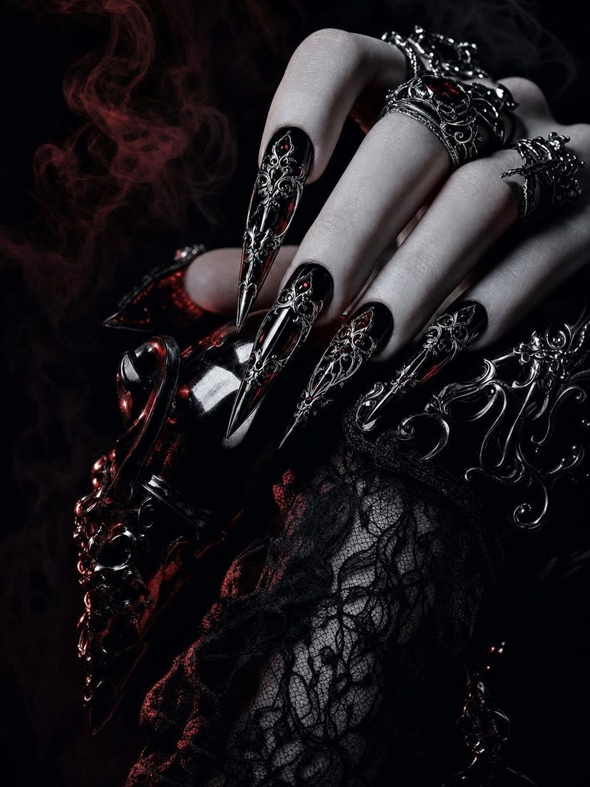 LILDA Dark Luxury Y2K Press-On Nails